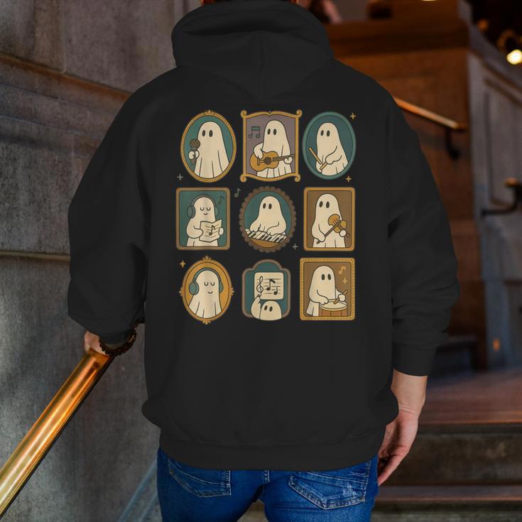 Music Teacher Orchestra Spooky Halloween Ghost Band Men Zip Up Hoodie Back Print, funny gift Music Teacher Orchestra Spooky Halloween Ghost Band Men Zip Up Hoodie Back Print, funny gift