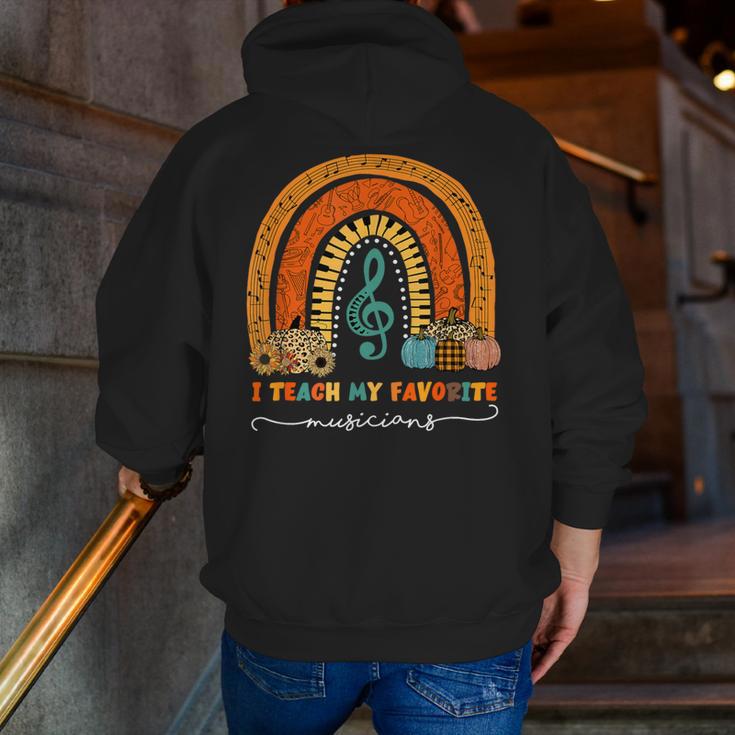 Music Teacher I Teach My Favorite Musicians Autumn Rainbow Men Women Men Zip Up Hoodie Back Print, funny gift