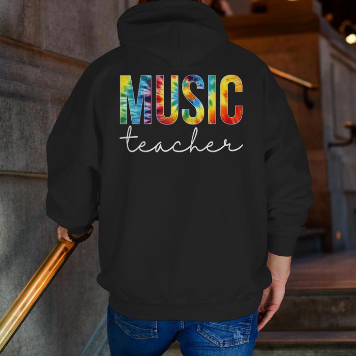 Music Teacher Tie Dye Appreciation Day Hello Back To School Men Women Men Zip Up Hoodie Back Print, funny gift