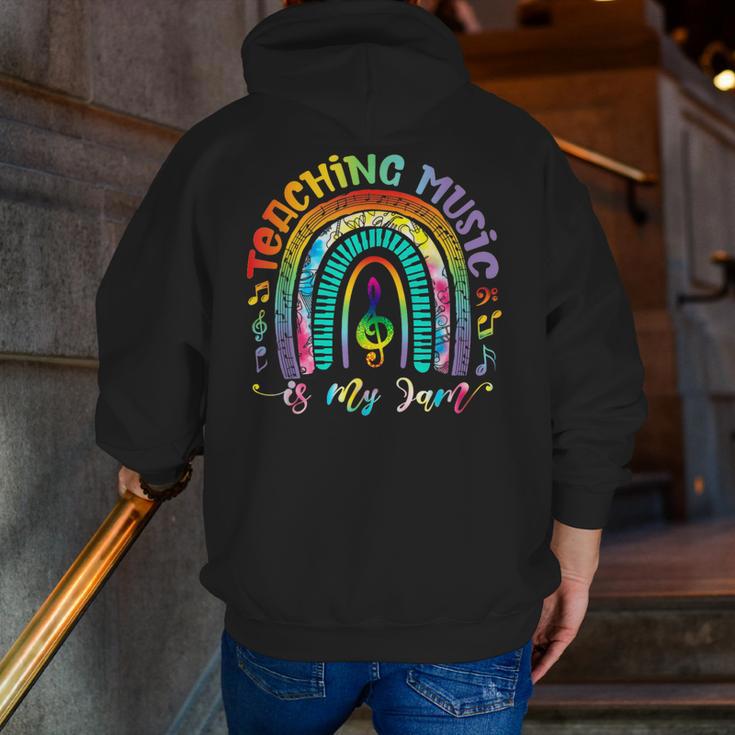 Musical Teacher Teaching Music Is My Jam Rainbow Tie Dye Men Zip Up Hoodie Back Print, funny gift Musical Teacher Teaching Music Is My Jam Rainbow Tie Dye Men Zip Up Hoodie Back Print, funny gift