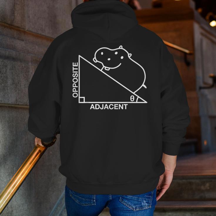 Nerdy Hippotenuse Hypotenuse Hippopotamus Math Teacher Men Zip Up Hoodie Back Print, funny gift