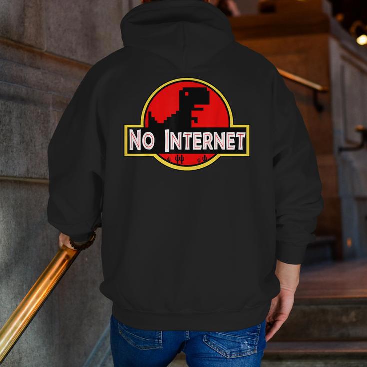 Nerdy No Internet Dinosaur Computer Science Teacher Men Zip Up Hoodie Back Print, Science Teacher Hoodies, Internet Hoodies, funny gift