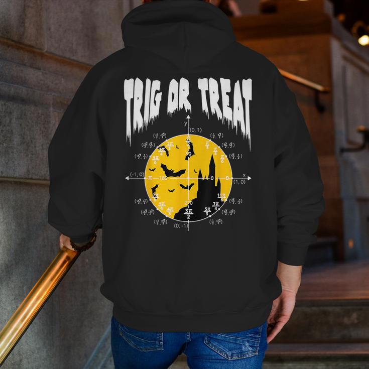 Nerdy Trig Or Treat Halloween Costume Math Teacher Men Zip Up Hoodie Back Print, funny gift Nerdy Trig Or Treat Halloween Costume Math Teacher Men Zip Up Hoodie Back Print, funny gift