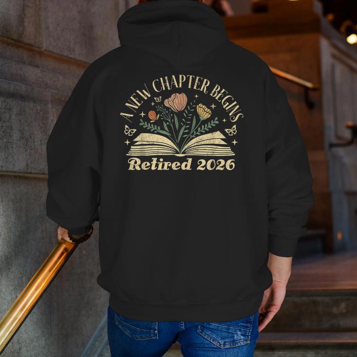 A New Chapter Begins Retired 2026 Teacher Retirement Men Zip Up Hoodie Back Print, funny gift A New Chapter Begins Retired 2026 Teacher Retirement Men Zip Up Hoodie Back Print, funny gift
