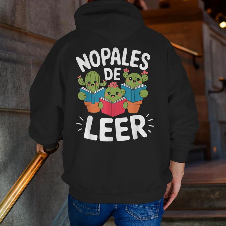 Nopales De Leer Bilingual Teacher Maestra Spanish Teacher Men Zip Up Hoodie Back Print, funny gift
