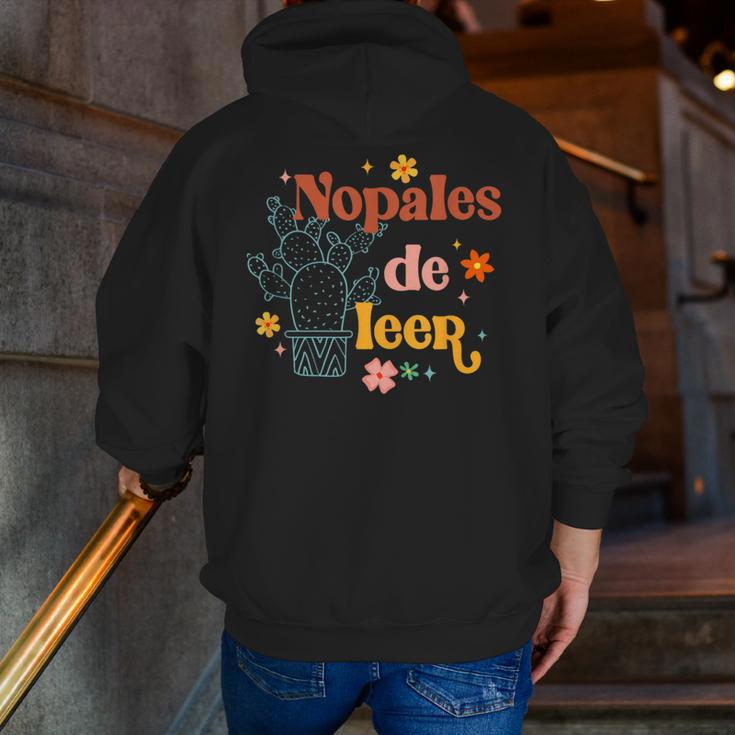 Nopales De Leer Spanish Teacher Maestra Cactus Bilingual Men Zip Up Hoodie Back Print, funny gift Nopales De Leer Spanish Teacher Maestra Cactus Bilingual Men Zip Up Hoodie Back Print, funny gift