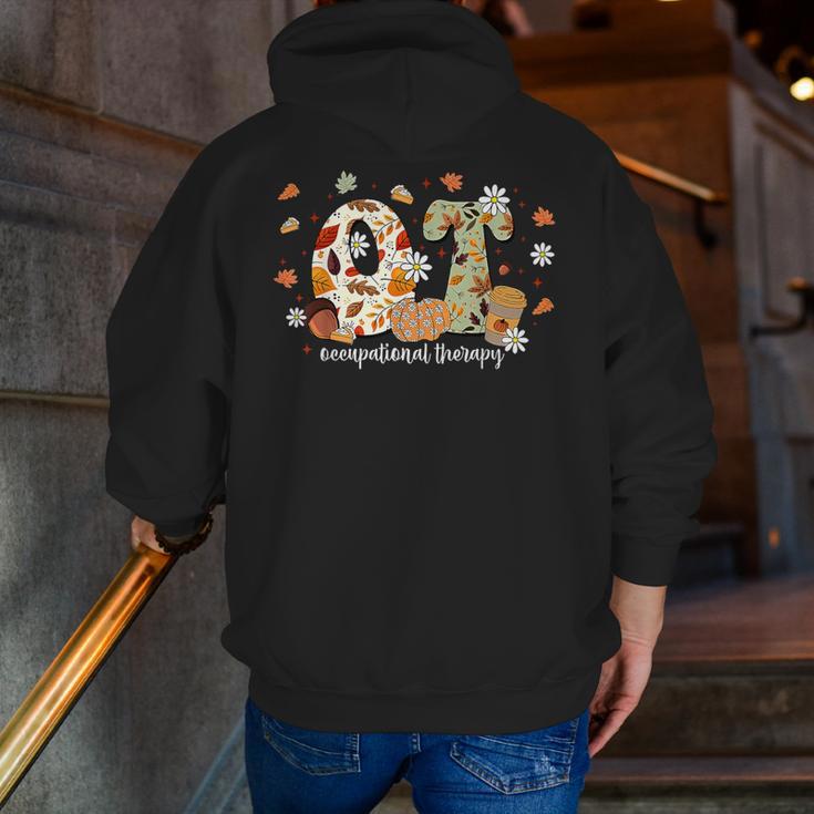 Occupational Therapy Fall Autumn Pumpkin Flower OTA Teacher Men Zip Up Hoodie Back Print, funny gift Occupational Therapy Fall Autumn Pumpkin Flower OTA Teacher Men Zip Up Hoodie Back Print, funny gift