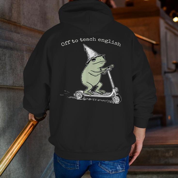 Off To Teach English Scooter Frog ESL Teacher Literature Men Zip Up Hoodie Back Print, Esl Teacher Hoodies, English Teacher Hoodies, funny gift Off To Teach English Scooter Frog ESL Teacher Literature Men Zip Up Hoodie Back Print, Esl Teacher Hoodies, English Teacher Hoodies, funny gift