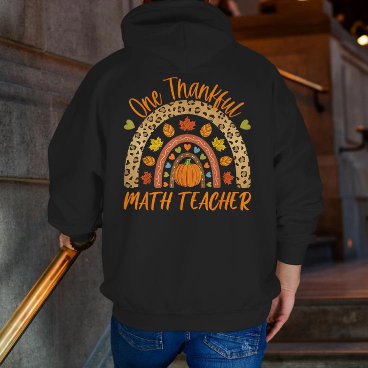 One Thankful Math Teacher Thanksgiving Autumn Fall Rainbow Men Zip Up Hoodie Back Print, funny gift One Thankful Math Teacher Thanksgiving Autumn Fall Rainbow Men Zip Up Hoodie Back Print, funny gift