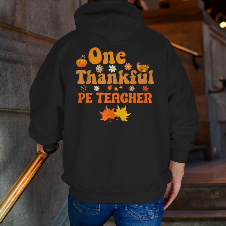 One Thankful PE Teacher Thanksgiving Fall Autumn Groovy Men Zip Up Hoodie Back Print, Pe Teacher Hoodies, Groovy Teacher Hoodies, funny gift One Thankful PE Teacher Thanksgiving Fall Autumn Groovy Men Zip Up Hoodie Back Print, Pe Teacher Hoodies, Groovy Teacher Hoodies, funny gift