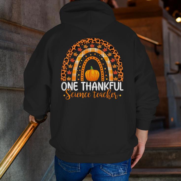One Thankful Science Teacher Rainbow Boho Fall Thanksgiving Men Zip Up Hoodie Back Print, Science Teacher Hoodies, funny gift One Thankful Science Teacher Rainbow Boho Fall Thanksgiving Men Zip Up Hoodie Back Print, Science Teacher Hoodies, funny gift