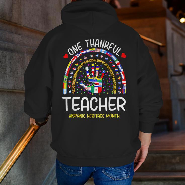 One Thankful Teacher Hispanic Heritage Month Countries Flags Men Zip Up Hoodie Back Print, funny gift One Thankful Teacher Hispanic Heritage Month Countries Flags Men Zip Up Hoodie Back Print, funny gift