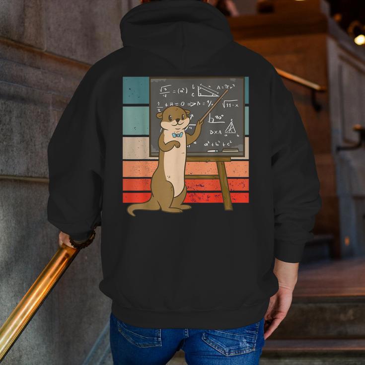 Otter Professor Teacher Teaching Maths Mathematics Men Zip Up Hoodie Back Print, funny gift