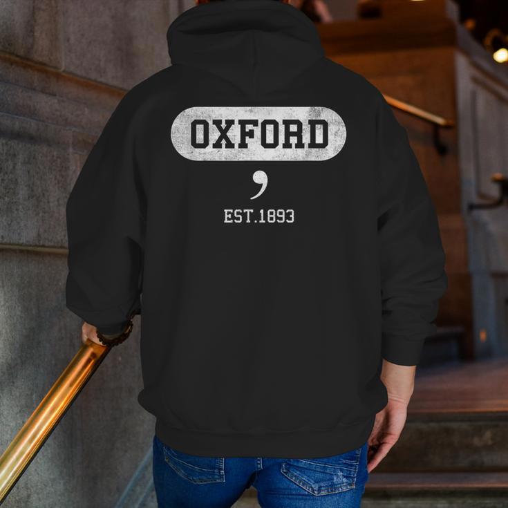 Oxford Comma English Teacher Shirt T-Shirt Men Zip Up Hoodie Back Print, English Teacher Hoodies, funny gift