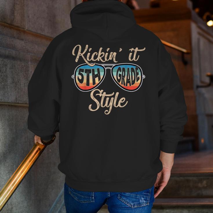 P41l Retro Kickin It 5th Grade Style Teacher Back To School For Men Women Girls Kids Men Zip Up Hoodie Back Print, funny gift