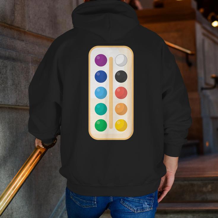 Paint Palette ArtSet Halloween Costume For Teachers Students For Men Women Kids Men Zip Up Hoodie Back Print, funny gift