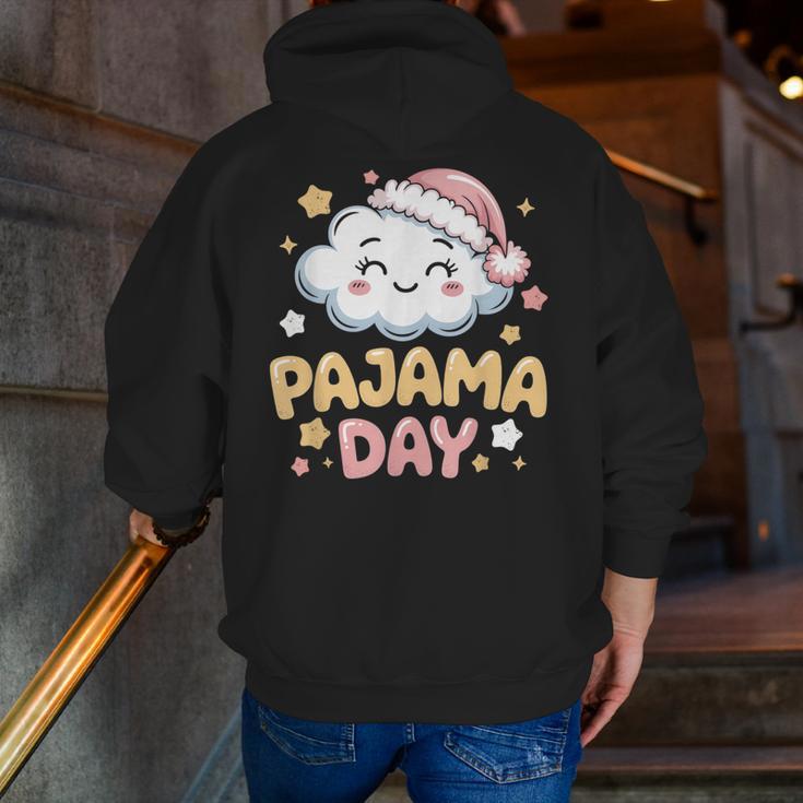 Pajama Day School Spirit Week Fun Cloud Teacher Men Zip Up Hoodie Back Print, funny gift