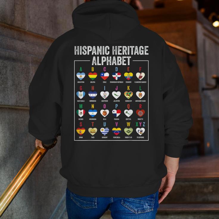 Hispanic Flags Alphabet Hearts Latin Heritage For Teacher Men Zip Up Hoodie Back Print, funny gift Hispanic Flags Alphabet Hearts Latin Heritage For Teacher Men Zip Up Hoodie Back Print, funny gift
