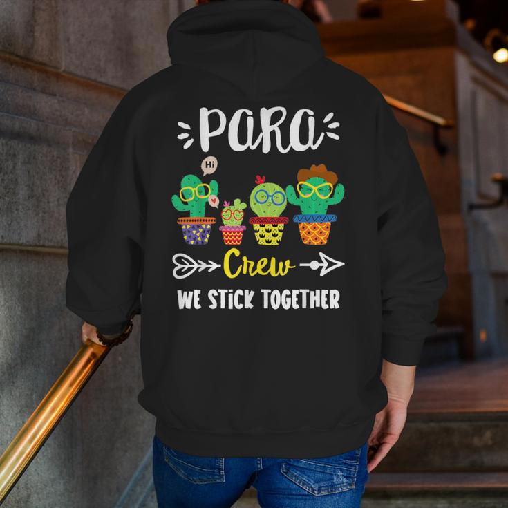 PARA Crew School Cactus Team PARA Teacher Squad For Men Women Kids Men Zip Up Hoodie Back Print, funny gift
