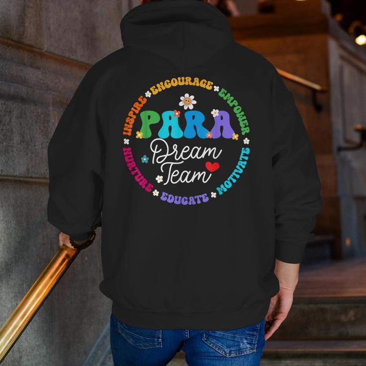PARA Dream Team Teacher Paraprofessional Paraeducator Men Zip Up Hoodie Back Print, funny gift PARA Dream Team Teacher Paraprofessional Paraeducator Men Zip Up Hoodie Back Print, funny gift