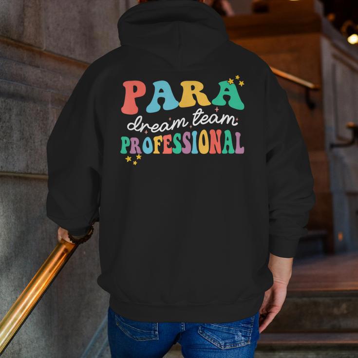 Para Paraprofessional Dream Crew Team Back To School Teacher Men Zip Up Hoodie Back Print, funny gift