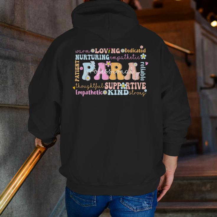 Paraprofessional Back To School Paraeducator Para Teacher Men Zip Up Hoodie Back Print, funny gift
