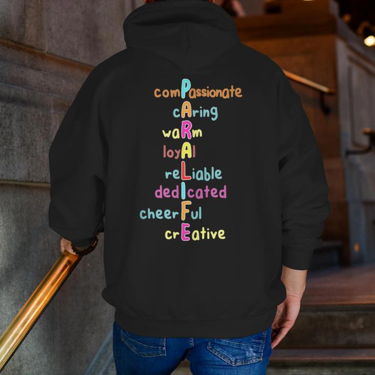 Paraprofessional Teacher Para Sped Ed Parapro Men Zip Up Hoodie Back Print, funny gift