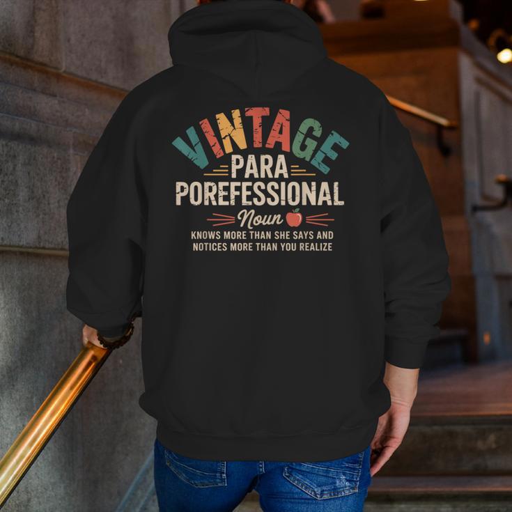 Paraprofessional Vintage Para Teacher 60s 70s 80s Men Zip Up Hoodie Back Print, funny gift Paraprofessional Vintage Para Teacher 60s 70s 80s Men Zip Up Hoodie Back Print, funny gift