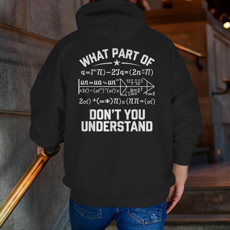 What Part Of Don't You Understand Math Teacher Men Zip Up Hoodie Back Print, funny gift What Part Of Don't You Understand Math Teacher Men Zip Up Hoodie Back Print, funny gift