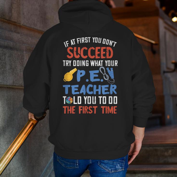 PE Teacher Succeed Sport Teacher School Fitness Gym Class Men Women Men Zip Up Hoodie Back Print, Pe Teacher Hoodies, funny gift PE Teacher Succeed Sport Teacher School Fitness Gym Class Men Women Men Zip Up Hoodie Back Print, Pe Teacher Hoodies, funny gift