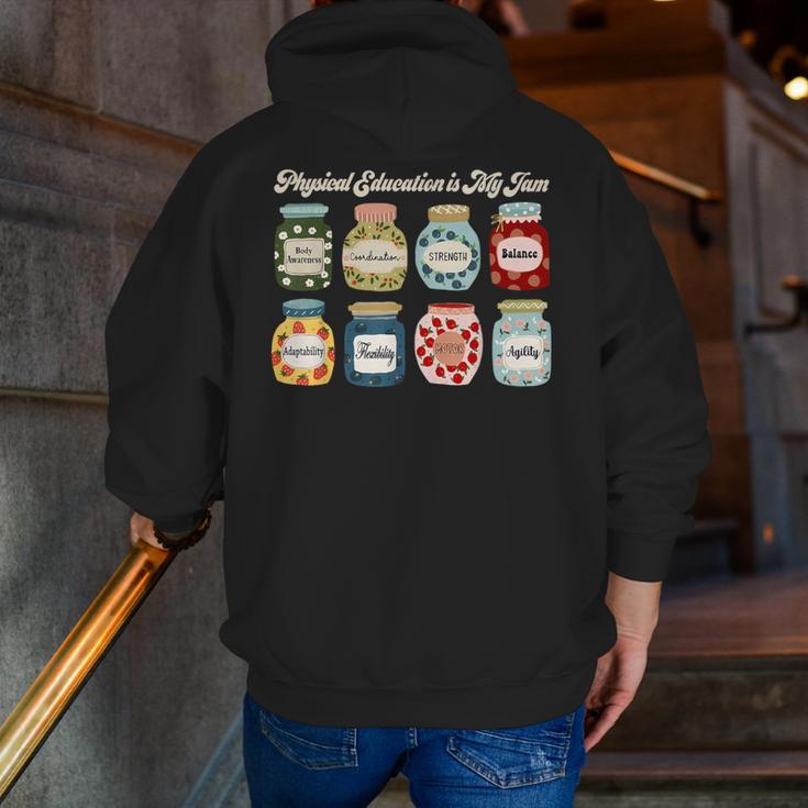Physical Education Is My Jam Sports PE Coach Teacher Men Zip Up Hoodie Back Print, Pe Teacher Hoodies, funny gift