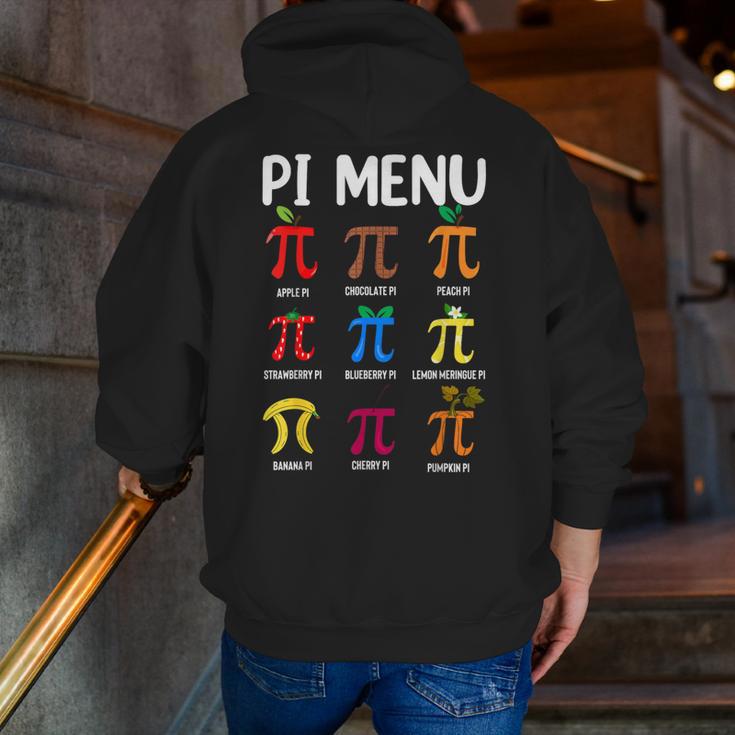 Pi Menu 314 Pi Symbol Math Teacher Happy Pi Day Men Zip Up Hoodie Back Print, funny gift