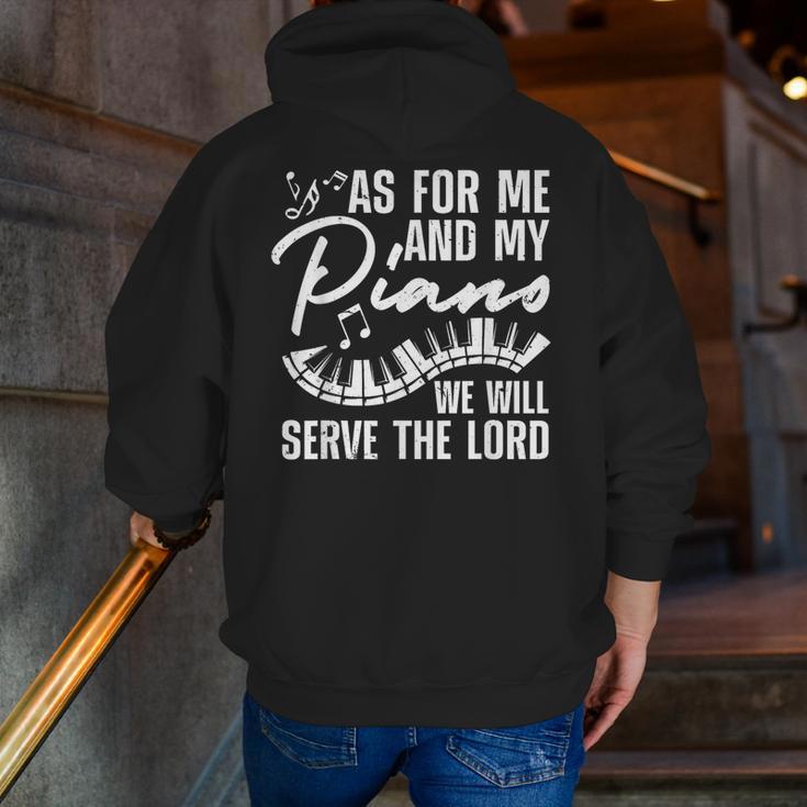 Piano Player Art For Men Women Pianist Piano Teacher Men Zip Up Hoodie Back Print, funny gift