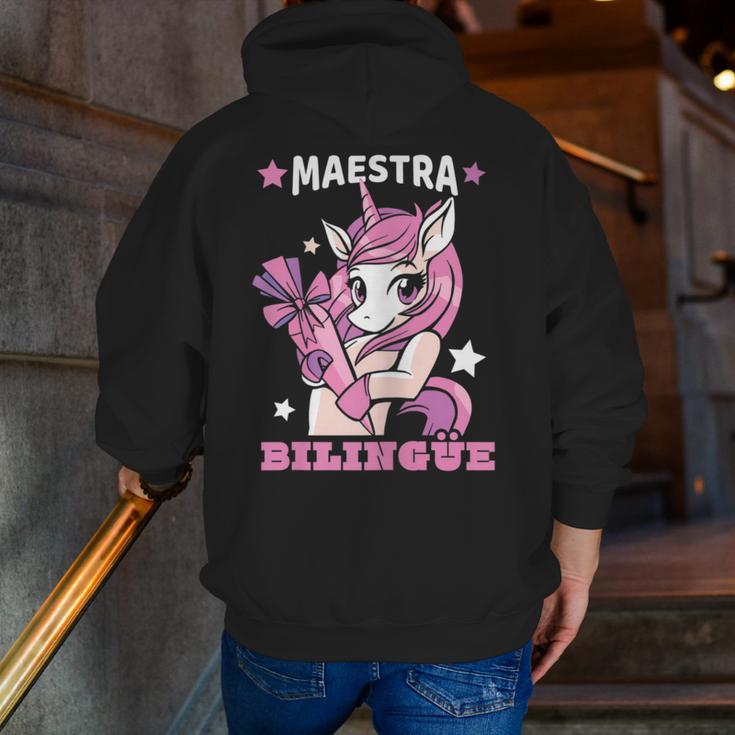 Pink Unicorn Spanish Teacher Regalos Para Bilingue Teacher Men Zip Up Hoodie Back Print, funny gift Pink Unicorn Spanish Teacher Regalos Para Bilingue Teacher Men Zip Up Hoodie Back Print, funny gift