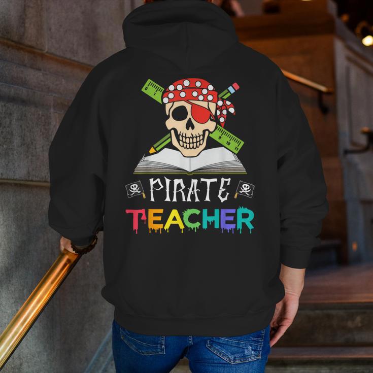 Pirate Teacher Halloween Skull Adult Men Zip Up Hoodie Back Print, funny gift Pirate Teacher Halloween Skull Adult Men Zip Up Hoodie Back Print, funny gift