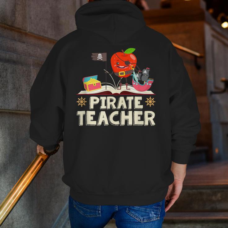 Pirate Teacher Men Women Kids Men Zip Up Hoodie Back Print, funny gift