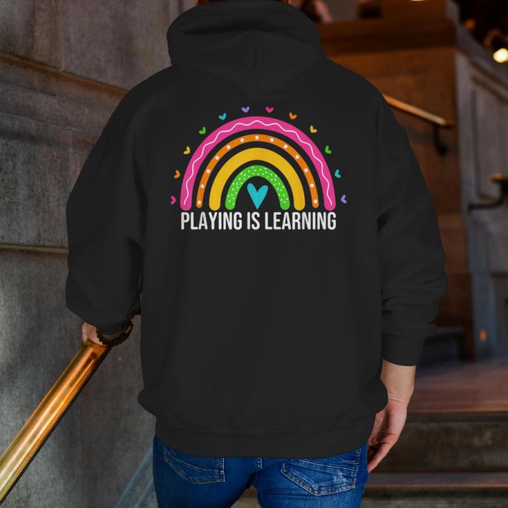 Playing Is Learning Early Childhood Education ECE Teacher Men Zip Up Hoodie Back Print, funny gift Playing Is Learning Early Childhood Education ECE Teacher Men Zip Up Hoodie Back Print, funny gift
