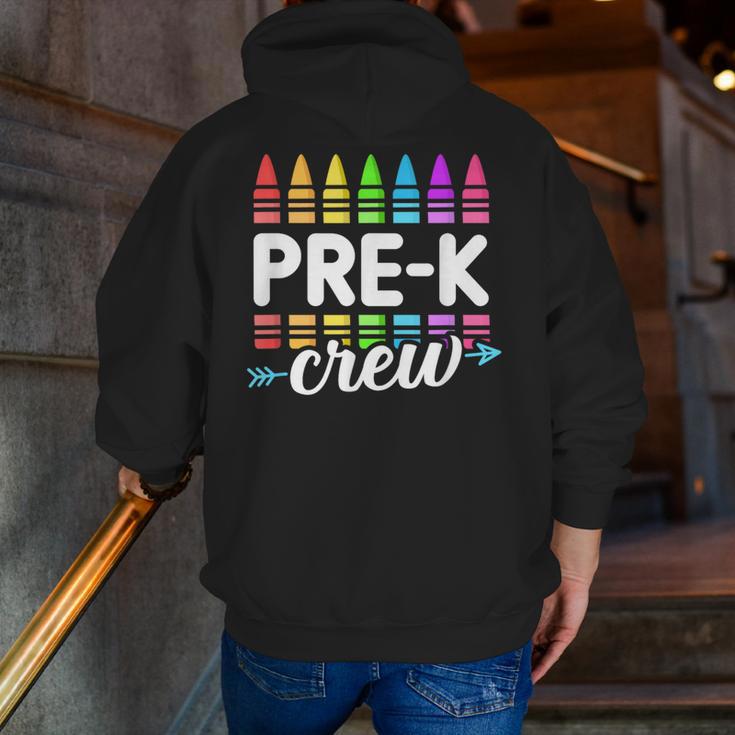 Pre-K Crew Teacher Team Squad Hello Back School Graduation Men Zip Up Hoodie Back Print, funny gift Pre-K Crew Teacher Team Squad Hello Back School Graduation Men Zip Up Hoodie Back Print, funny gift