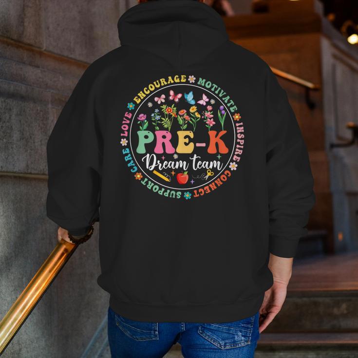 Pre-K Dream Team Back To School Teacher Flower Men Zip Up Hoodie Back Print, funny gift Pre-K Dream Team Back To School Teacher Flower Men Zip Up Hoodie Back Print, funny gift