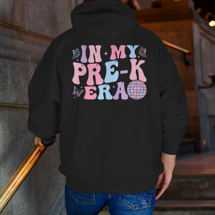 In My Pre K Era Groovy Back To School First Day Teacher Kids Men Zip Up Hoodie Back Print, Groovy Teacher Hoodies, funny gift