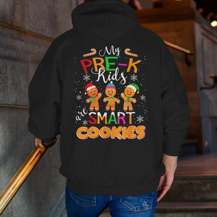 My Pre-K Kids Are Smart Cookies Christmas Teacher Men Zip Up Hoodie Back Print, funny gift