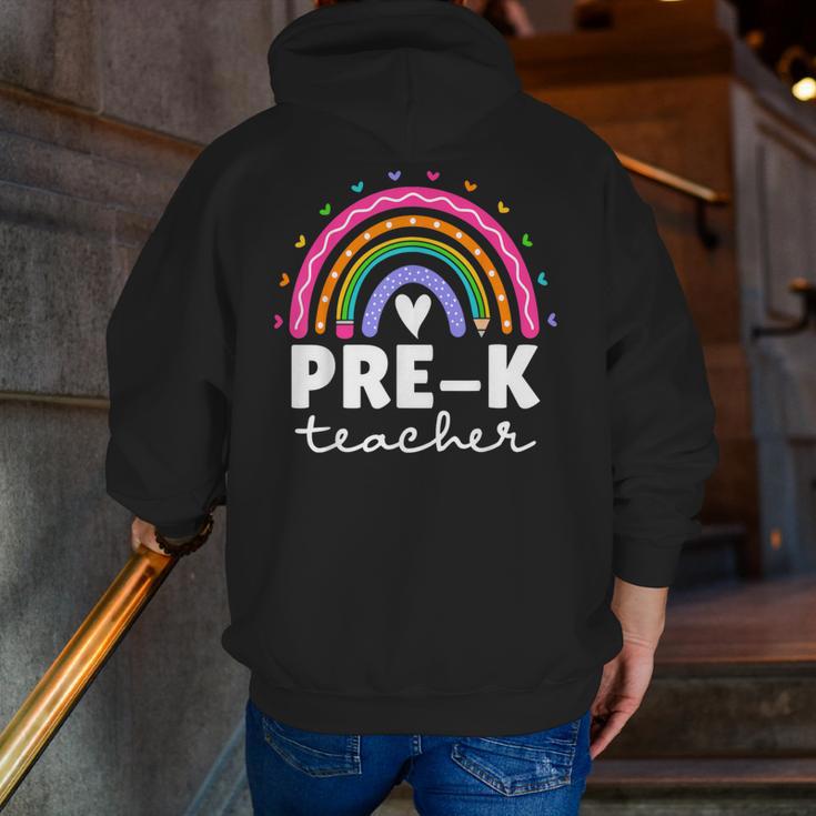 Pre-K Teacher Cute Pre Kindergarten For Teachers Rainbow For Men Women Kids Men Zip Up Hoodie Back Print, funny gift Pre-K Teacher Cute Pre Kindergarten For Teachers Rainbow For Men Women Kids Men Zip Up Hoodie Back Print, funny gift