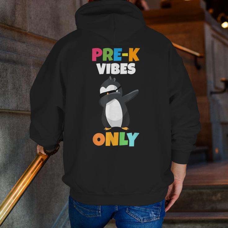 Pre-K Vibes Only Penguin Teachers Kids Back To School Men Zip Up Hoodie Back Print, funny gift