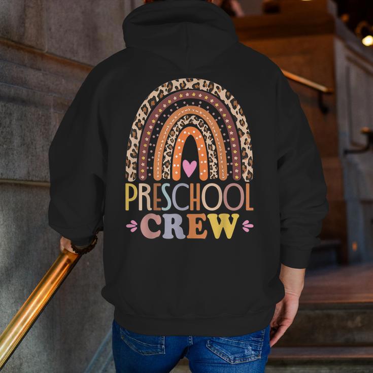 Preschool Crew Cute Leopard Rainbow Back To School Teachers Men Zip Up Hoodie Back Print, funny gift Preschool Crew Cute Leopard Rainbow Back To School Teachers Men Zip Up Hoodie Back Print, funny gift