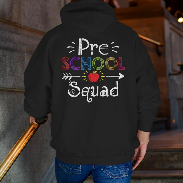 Preschool Squad Preschool Teacher Student Men Zip Up Hoodie Back Print, funny gift Preschool Squad Preschool Teacher Student Men Zip Up Hoodie Back Print, funny gift