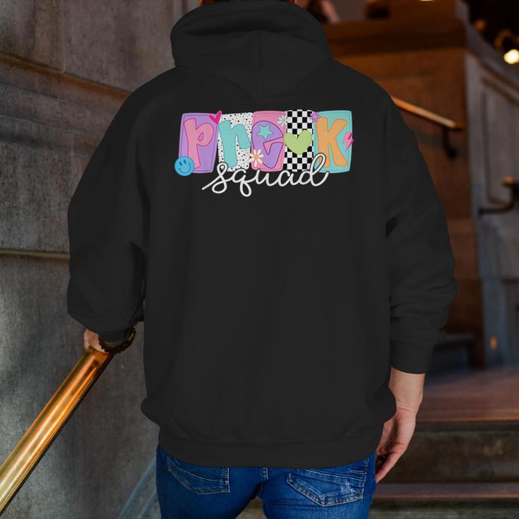 Preschool Squad Team Pre-K Crew Back To School Teacher Men Zip Up Hoodie Back Print, funny gift Preschool Squad Team Pre-K Crew Back To School Teacher Men Zip Up Hoodie Back Print, funny gift