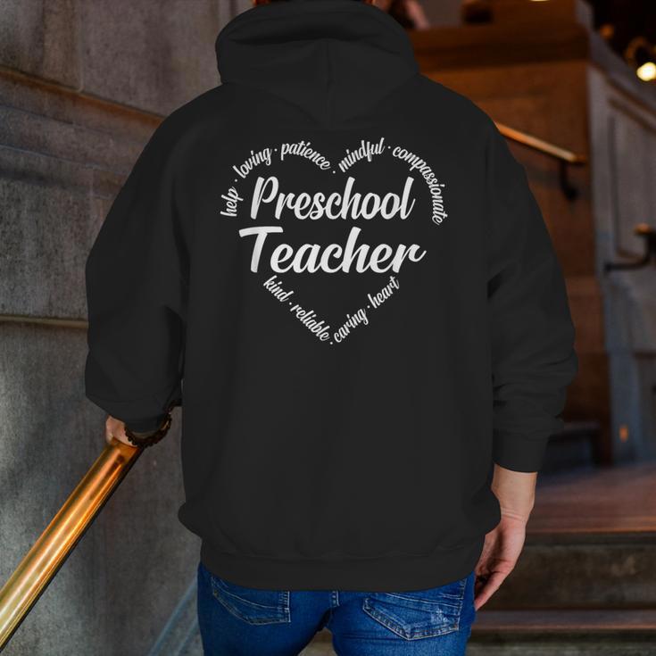 Preschool Teacher Heart Word Cloud Men Zip Up Hoodie Back Print, funny gift Preschool Teacher Heart Word Cloud Men Zip Up Hoodie Back Print, funny gift