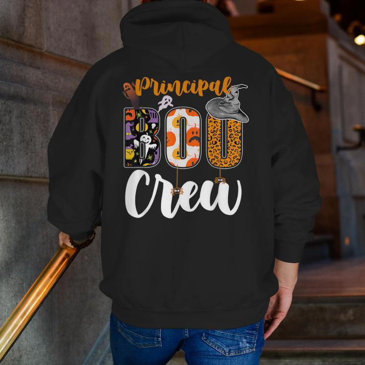 Principal Boo Crew Ghost Halloween Teachers School Matching Men Zip Up Hoodie Back Print, funny gift