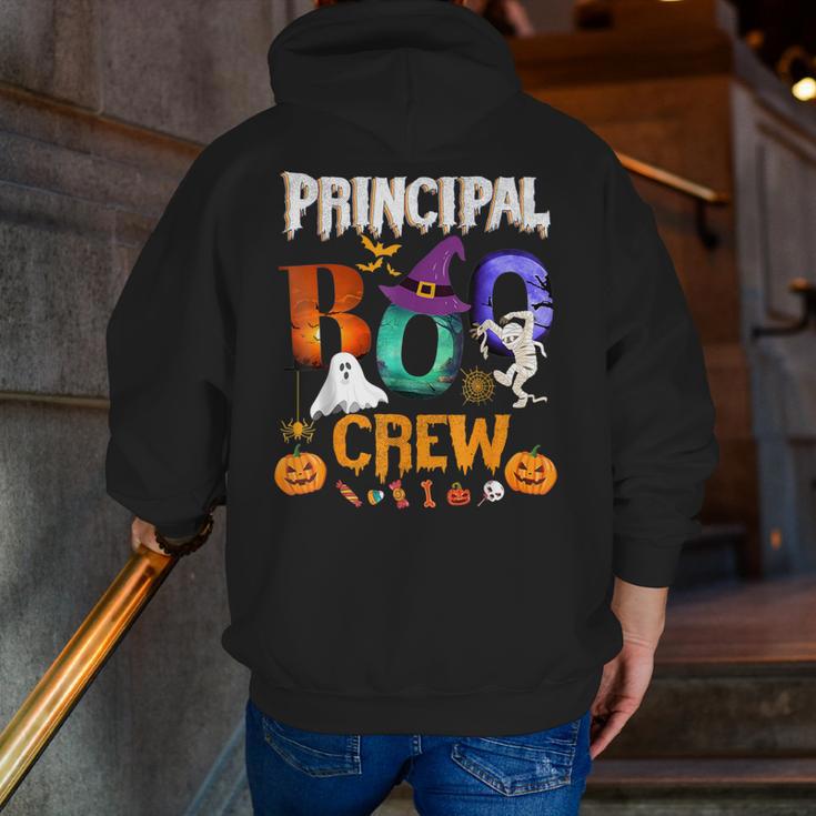 Principal Boo Crew Teacher Student Halloween Costume For Men Women Kids Men Zip Up Hoodie Back Print, funny gift