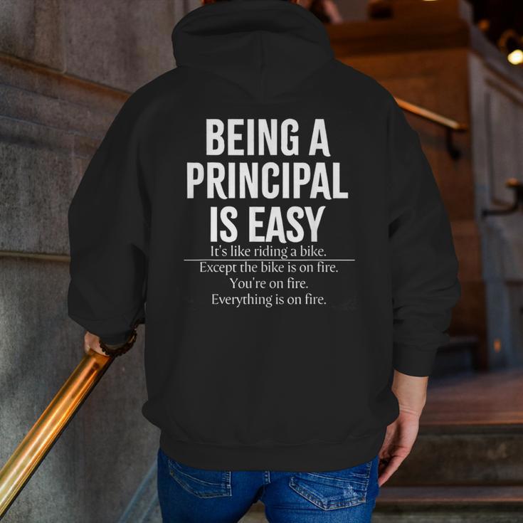 Being A Principal Is Easy School Principal Teacher Life Men Zip Up Hoodie Back Print, funny gift Being A Principal Is Easy School Principal Teacher Life Men Zip Up Hoodie Back Print, funny gift